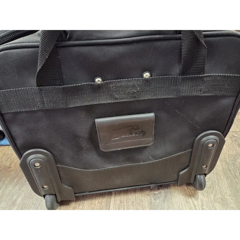 Delsey Rolling Laptop Duffle Briefcase Travel Under Seat Tote Carry On Bag